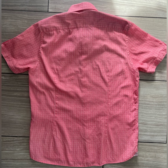 Like New Ted Baker Sz XL Casual Short Sleeve Red Gingham Check Button Down Shirt - Picture 2 of 9